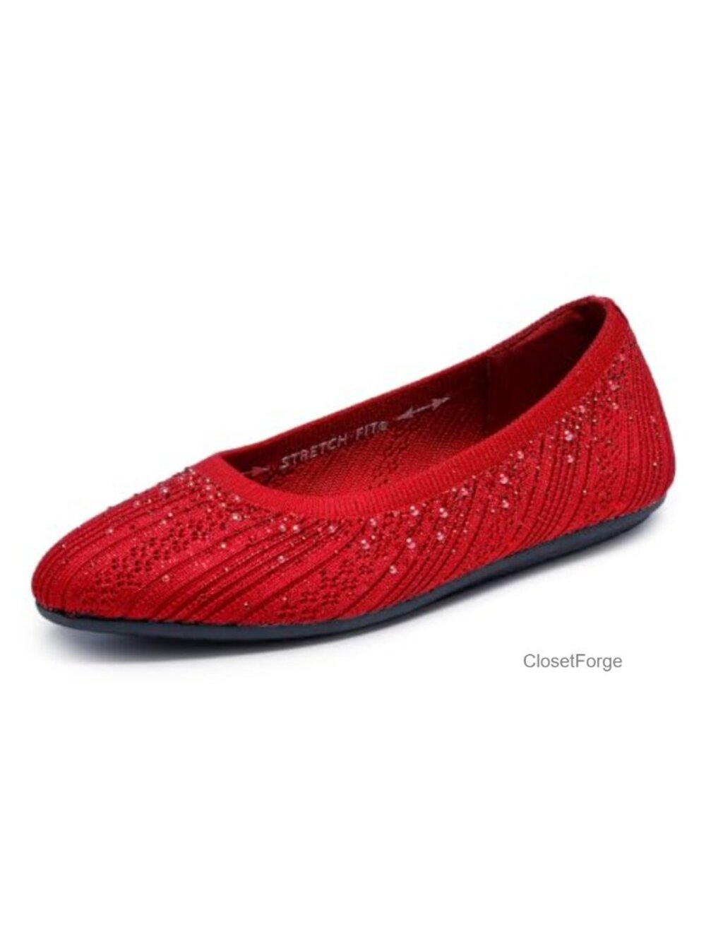 Sparkle Knit Ballet Flats with Memory Foam - Slip On Comfort